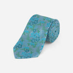 Teal Floral Tie
