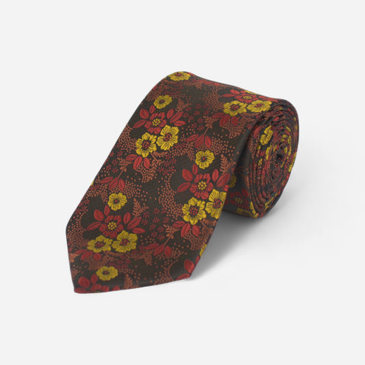 Burgundy Floral Tie
