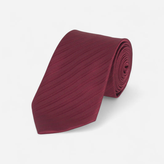 Burgundy Ribbed Tie