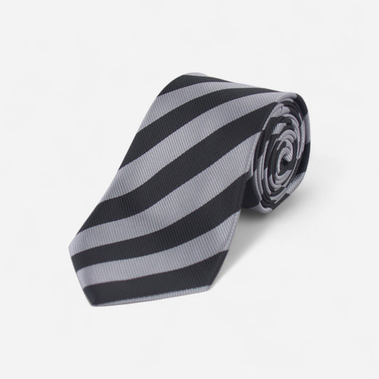 Black Gray Striped Tie