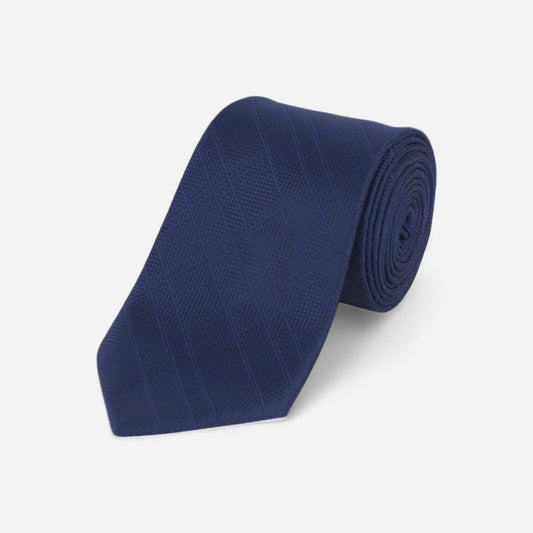 Navy Ribbed Tie