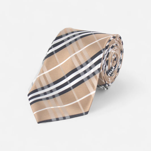 Brown Plaid Tie