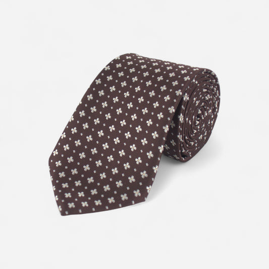 Brown Geometric Tie